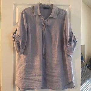 light blue linen shirt
